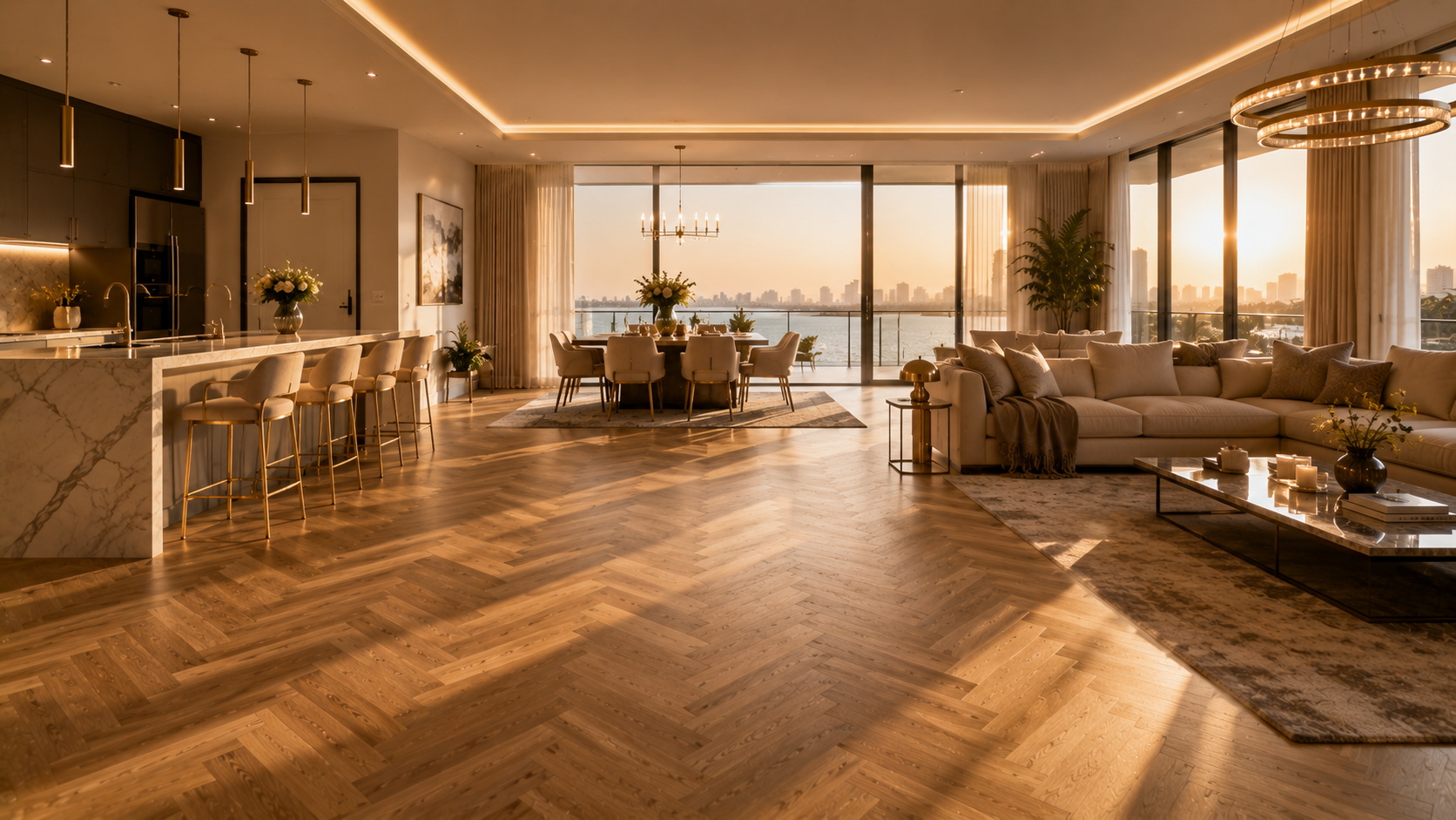 Luxury flooring installation in Abu Dhabi