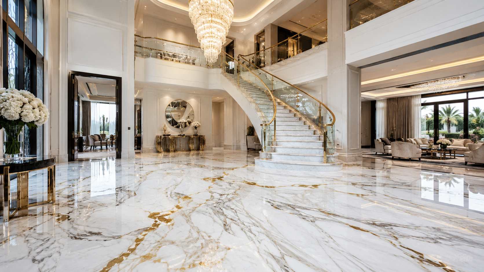 Luxury marble flooring design Abu Dhabi